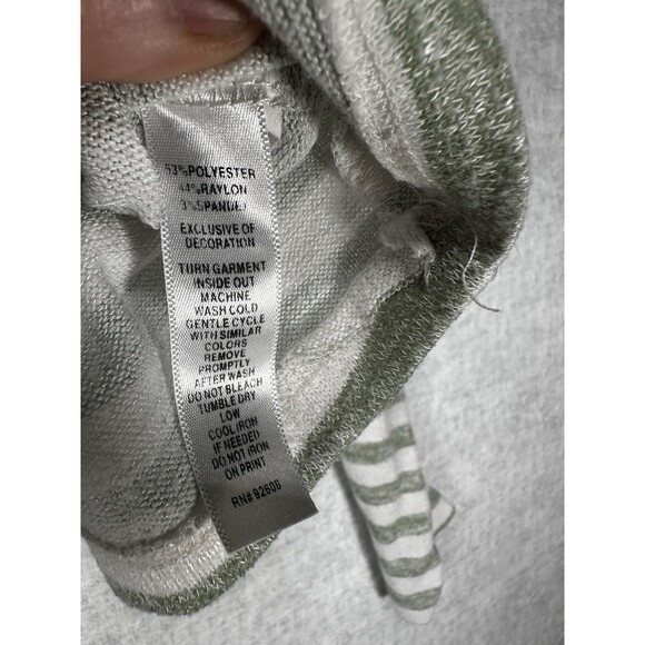 Pony Tails Junior’s Green/ White Striped Long Sleeve Crop Sweater Size M 10/12 - Picture 8 of 8